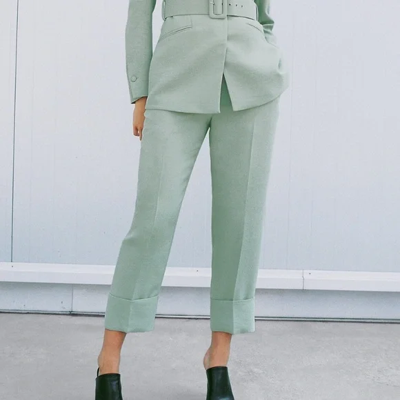 Zara Mint Green Belted Pantsuit - Picture 4 of 10